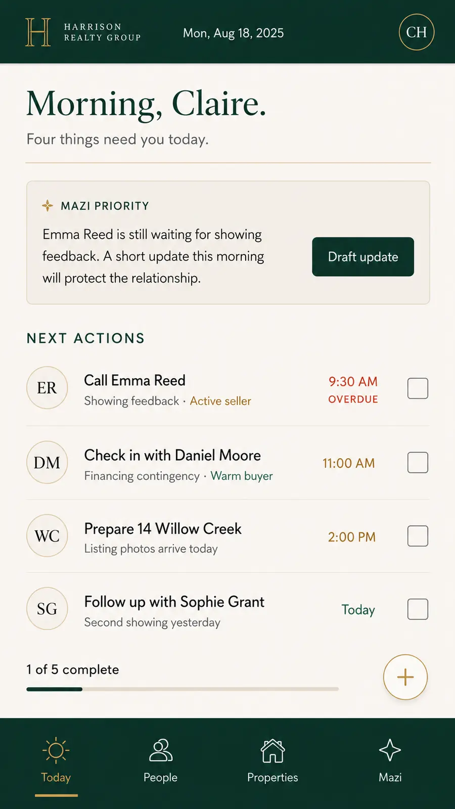 Illustrative Harrison Realty Group mobile attention view